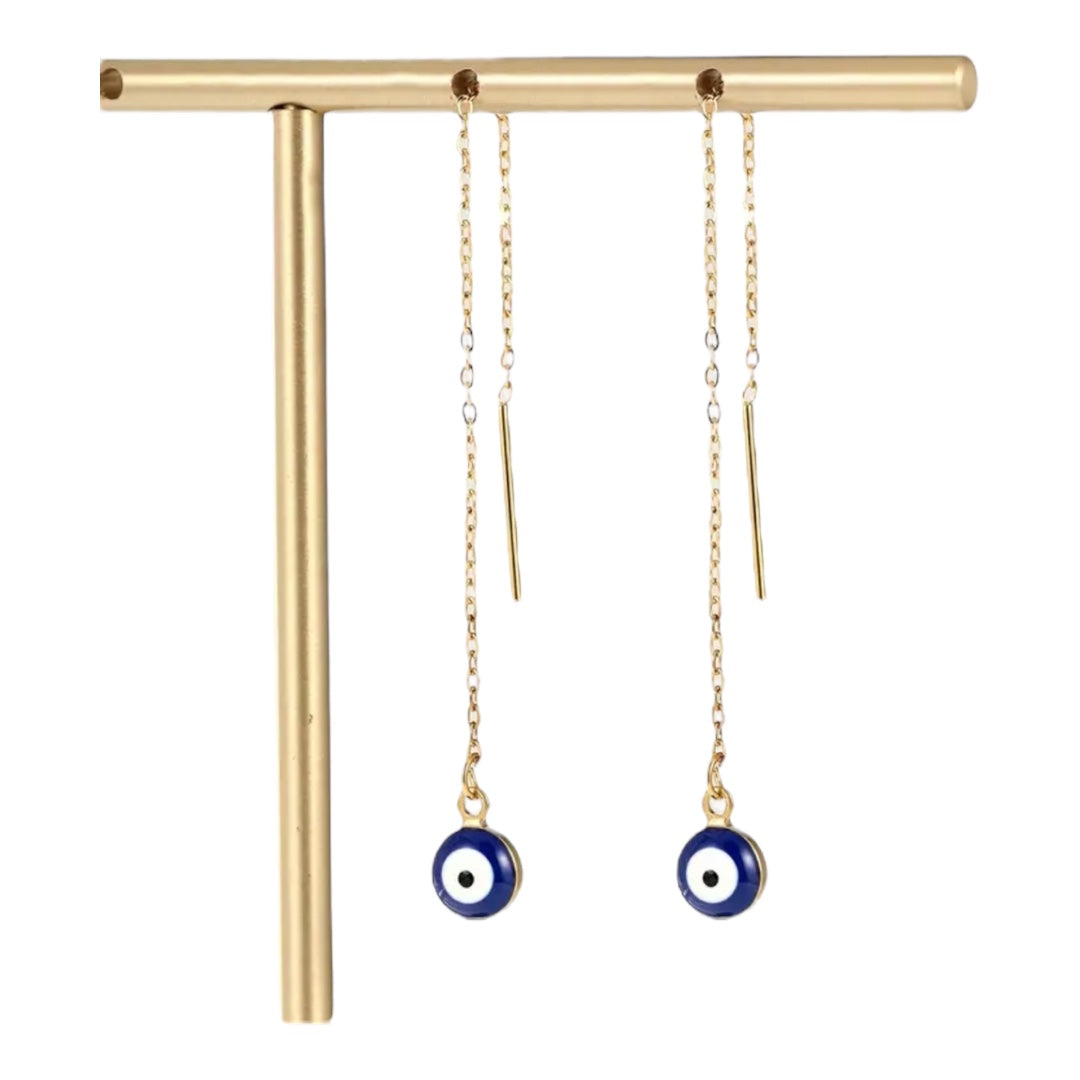 EVIL EYE LINEAR EARRINGS
