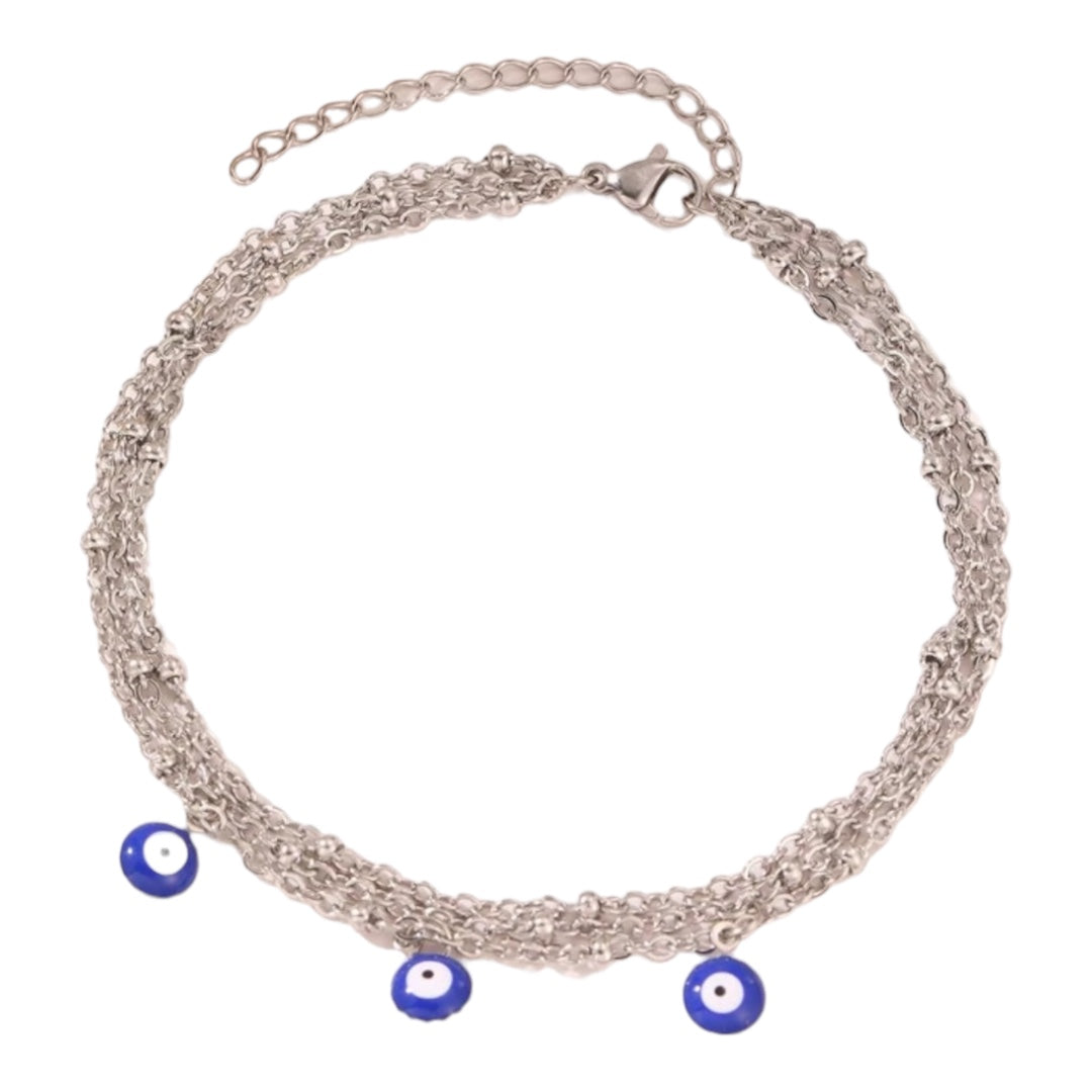 EVIL EYE MULTILAYER ANKLE BRACELET