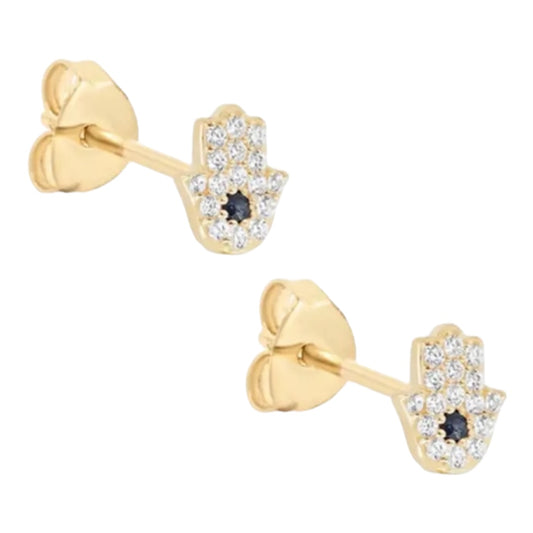 HAMSA HAND SMALL STUD EARRINGS
